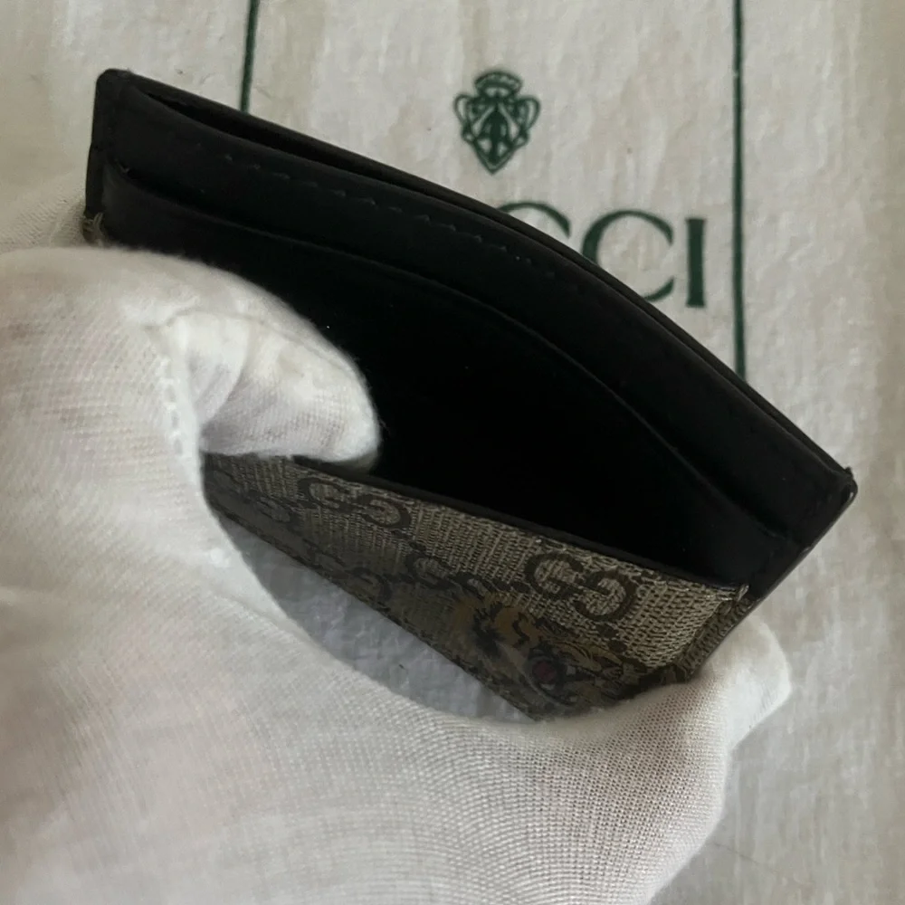Gucci GG Supreme Monogram Tiger Print Card Holder Ltd Ed Dust bag,Box